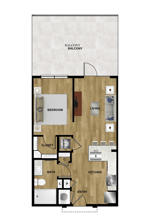 A1a Floor Plan at Brixton South Shore, Austin, Texas
